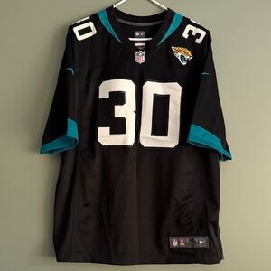 Nike Black and Teal Jaguars Jersey